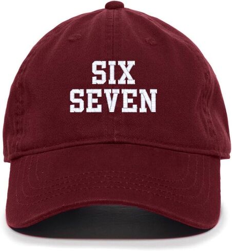 Tech Design Six Seven 67 Meme Funny Embroidered Baseball Cap Cotton Adjustable Dad Hat in Saudi Arabia