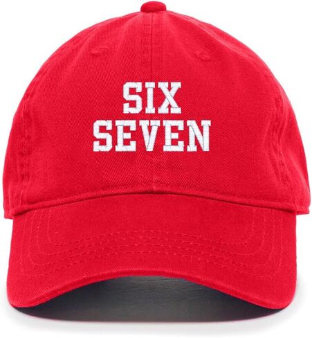 Tech Design Six Seven 67 Meme Funny Embroidered Baseball Cap Cotton Adjustable Dad Hat in Saudi Arabia