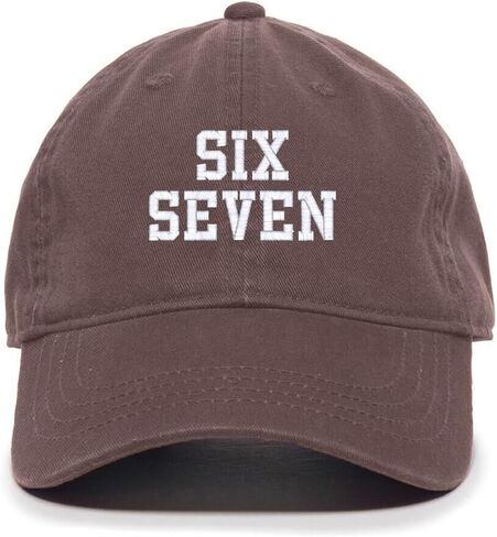 Tech Design Six Seven 67 Meme Funny Embroidered Baseball Cap Cotton Adjustable Dad Hat in Saudi Arabia