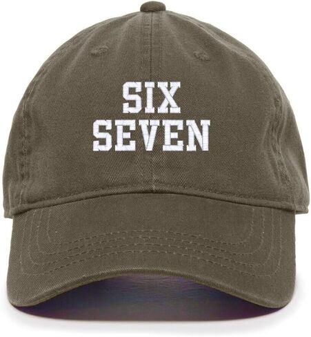 Tech Design Six Seven 67 Meme Funny Embroidered Baseball Cap Cotton Adjustable Dad Hat in Saudi Arabia
