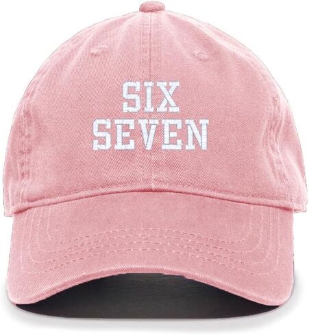 Tech Design Six Seven 67 Meme Funny Embroidered Baseball Cap Cotton Adjustable Dad Hat in Saudi Arabia