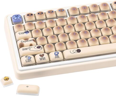MOG Profile Keycaps, PBT Keycaps 60 75 100 Percent, Cute Cat Keycap Set Dye-Sublimation, 136 Keys Custom Keyboard Key Cap for Cherry Gateron MX Switches Mechanical Keyboards in Kuwait