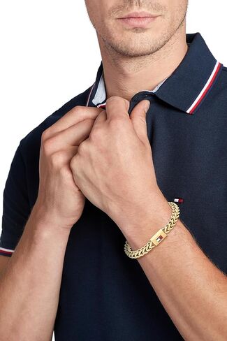 Tommy Hilfiger Men's Jewelry – Stainless Steel Bracelet, Magnetic Clasp - Enamel Flag Detail – Easy to Wear - Fashion Accessory - Gift for Him in Saudi Arabia