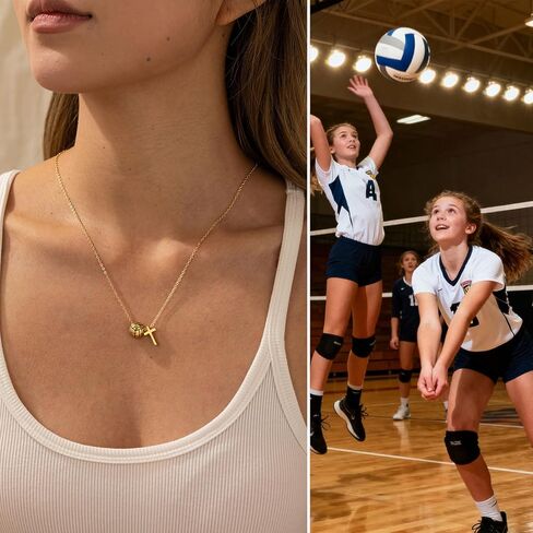 Softball Soccer Volleyball Necklace for Girls Teen Women, Sports Accessories Christmas Birthday Jewelry for Lovers in Kuwait