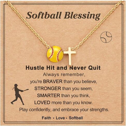 Softball Soccer Volleyball Necklace for Girls Teen Women, Sports Accessories Christmas Birthday Jewelry for Lovers in Kuwait