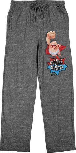 بنطال نوم رجالي من Bioworld Captain Underpants باللون الأسود والرمادي المنقط in Kuwait