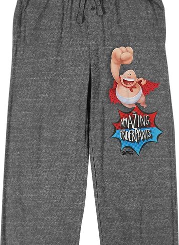 بنطال نوم رجالي من Bioworld Captain Underpants باللون الأسود والرمادي المنقط in Kuwait