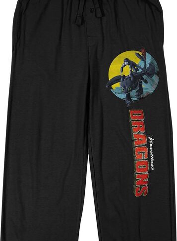 How To Train Your Dragon Dragon with Toothless and Hiccup Men's Black Slepe Pants in Saudi Arabia