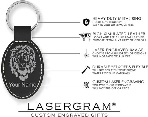 LaserGram Oval Keychain, Motocross, Personalized Engraving Included in Saudi Arabia