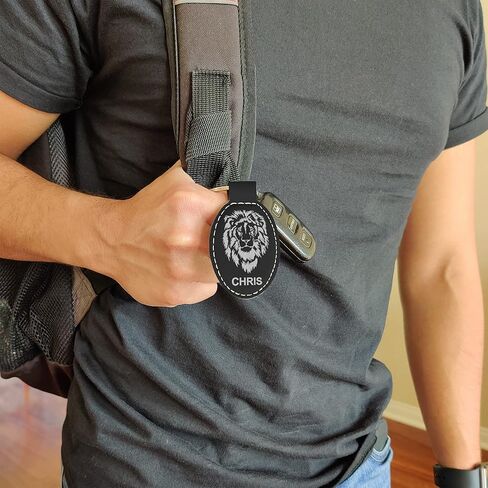 LaserGram Oval Keychain, Motocross, Personalized Engraving Included in Saudi Arabia
