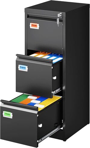 4 خزانة ملفات درج ، خزائن ملفات عمودية مع قفل ، خزائن الملفات المعدنية لمكتب المنزل ، أدراج تخزين مضادة للرسالة لرسالة/قانوني/A4/F4 (التجميع المطلوب ، الأسود) in Kuwait