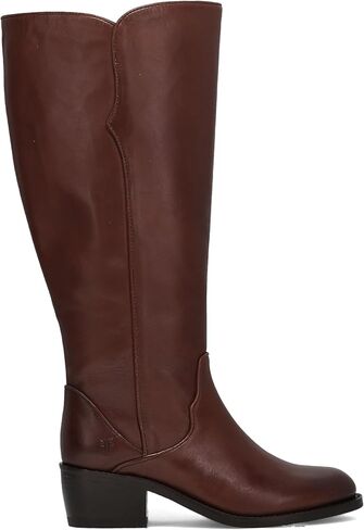 حذاء Frye Carson 2 Piping طويل وواسع للساق للنساء، جلد فاخر، تصميم أنيق، مقاس مريح، بني، خيارات المقاسات المتاحة in Kuwait