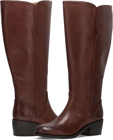 حذاء Frye Carson 2 Piping طويل وواسع للساق للنساء، جلد فاخر، تصميم أنيق، مقاس مريح، بني، خيارات المقاسات المتاحة in Kuwait