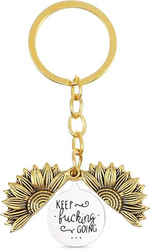 Keep Fucking Going Sunflower Keychain for Women Motivational Inspirational Gift for Women Encouragement Best Friend in Saudi Arabia
