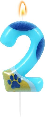 Blue 4th Birthday Candle Dog and Cat Paw Number 4 Candles Birthday Cake Topper Cupcake Decorations for Boy and Dogs Party Decor Anniversary Celebrations Supplies in Saudi Arabia
