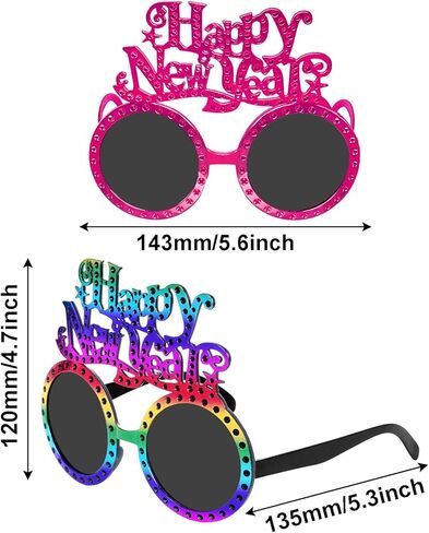 hoyuwak 6 PCS Happy New Year Eyeglasses Glitter Funny New Year Party Glasses Funny Party Sunglasses for Party Supplies in Saudi Arabia