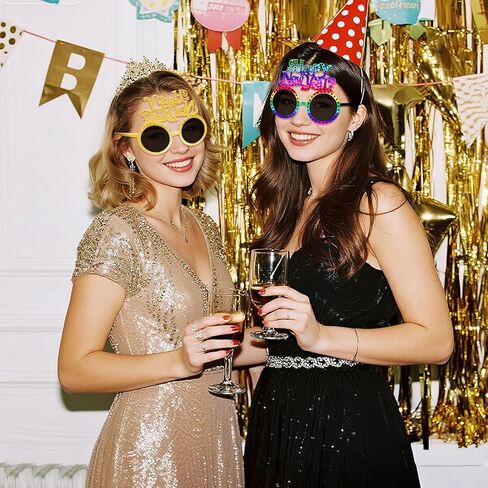 hoyuwak 6 PCS Happy New Year Eyeglasses Glitter Funny New Year Party Glasses Funny Party Sunglasses for Party Supplies in Saudi Arabia