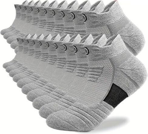 10 Pairs Athletic Ankle Socks for Men Breathable Low Cut Running Socks Cushioned Moisture Wicking for Sport Traveling in Saudi Arabia
