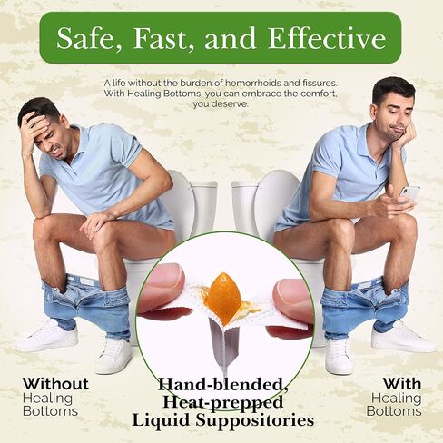 Anal Fissure Suppository | Expert Formulation for Rectal Bleeding Due to Anus Fissure, Hemorrhoids, Diarrhea, & Constipation | Made with Natural Curcumin & Turmeric Extract | 16ct in Saudi Arabia