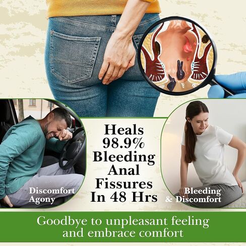Anal Fissure Suppository | Expert Formulation for Rectal Bleeding Due to Anus Fissure, Hemorrhoids, Diarrhea, & Constipation | Made with Natural Curcumin & Turmeric Extract | 16ct in Saudi Arabia