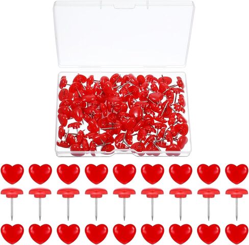 Heart Push Pins, Mabor 100 Pcs Decorative Push Pins for Cork Board Cute Thumb Tacks for Bulletin Board Photo Wall Picture Maps Posters Note Home Office Supplies, Black in Saudi Arabia