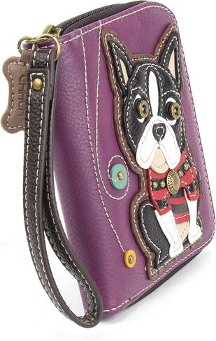 CHALA Charming Animal Theme Deluxe Zip around Wallet (Purple Boston Terrier) in Saudi Arabia