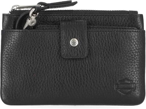 Harley-Davidson Women's Pebble Leather Bar & Shield Vintage Wallet - Black in Saudi Arabia