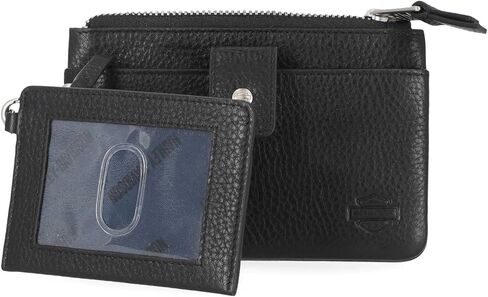 Harley-Davidson Women's Pebble Leather Bar & Shield Vintage Wallet - Black in Saudi Arabia