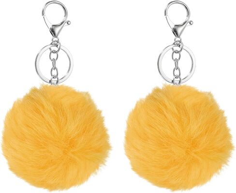 uxcell Pompoms Charm Bulk, Pom Keyring Large Pompoms Bulk Keychain for Keychains Bags Purse in Saudi Arabia