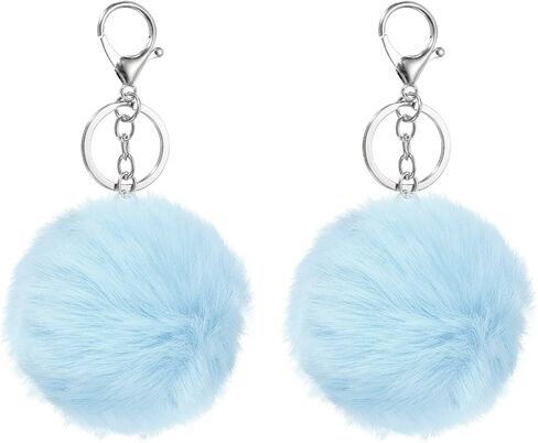 uxcell Pompoms Charm Bulk, Pom Keyring Large Pompoms Bulk Keychain for Keychains Bags Purse in Saudi Arabia