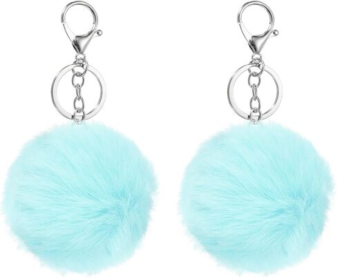uxcell Pompoms Charm Bulk, Pom Keyring Large Pompoms Bulk Keychain for Keychains Bags Purse in Saudi Arabia