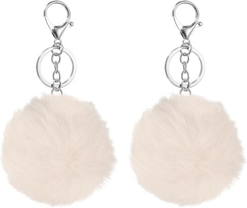 uxcell Pompoms Charm Bulk, Pom Keyring Large Pompoms Bulk Keychain for Keychains Bags Purse in Saudi Arabia