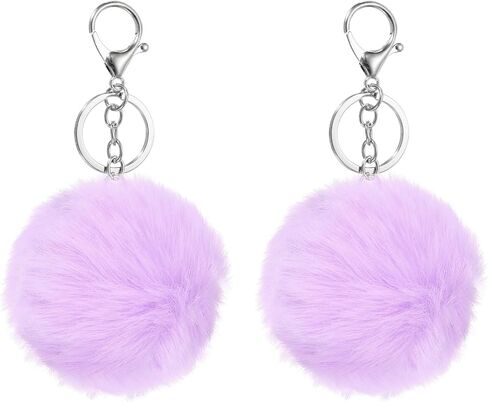 uxcell Pompoms Charm Bulk, Pom Keyring Large Pompoms Bulk Keychain for Keychains Bags Purse in Saudi Arabia
