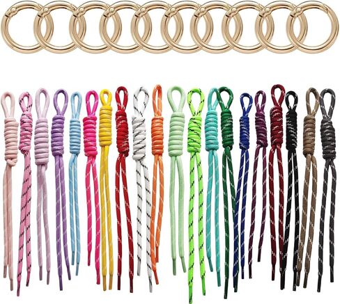 20/30 Pack Paracord Keychain Rope Bag Charms Colorful Braided Charms for Key Chain Purse Backpack Handbag in Saudi Arabia