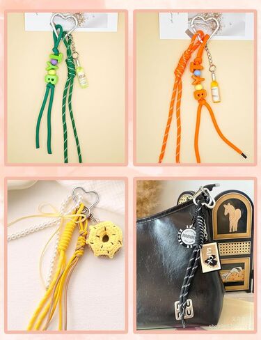 20/30 Pack Paracord Keychain Rope Bag Charms Colorful Braided Charms for Key Chain Purse Backpack Handbag in Saudi Arabia