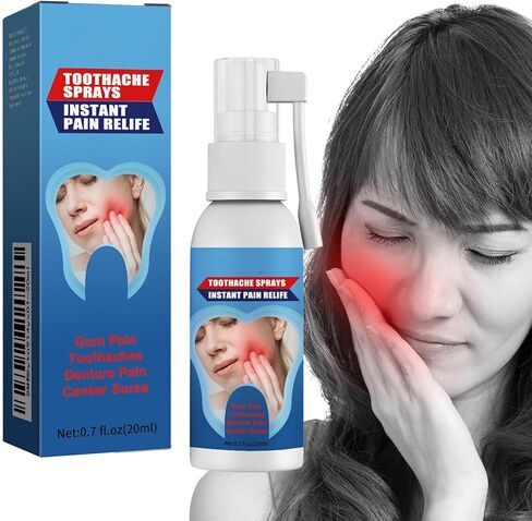 Tooth Pain Relief for Adults Spray,Treatment Tooth Ache Nerve Pain Medicine,Quicklynumbs Nerve Wisdom Tooth Inflammation,Red and Swollen Gums, and Other Types of Dental（1Pcs） in Saudi Arabia