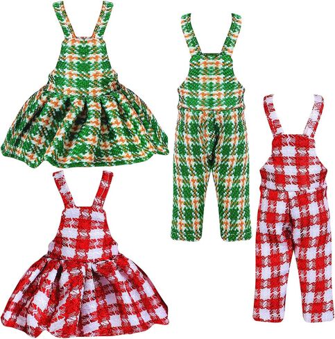 2 Pieces Christmas Accessories Doll Clothing Pajamas and Nightgown for Boys and Girls Dolls, Christmas Tree and Socks Classic Style Sleepwear (Exquisite) in Kuwait