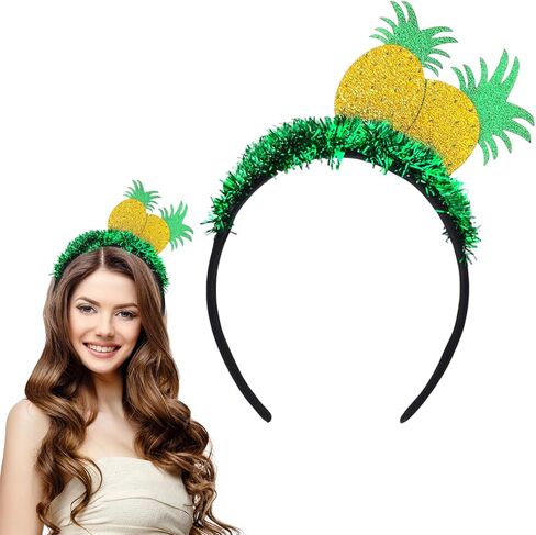 Pineapple Headband Funny Fruit Headband Glitter Hairband Hawaiian Headpiece Beach Summer Tropical Party Headwear Halloween Costume Cosplay Hair Accessories in Saudi Arabia