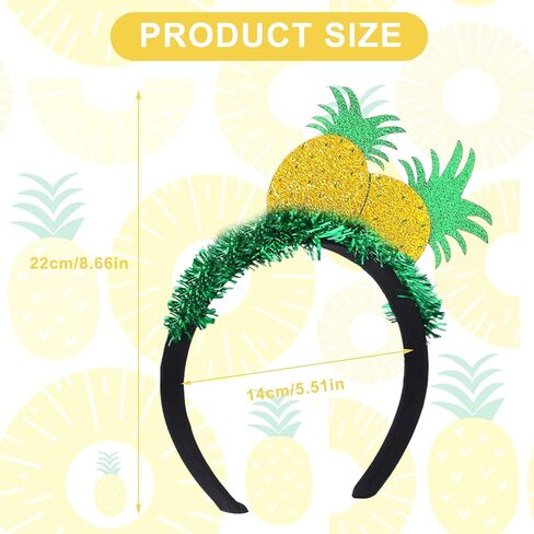 Pineapple Headband Funny Fruit Headband Glitter Hairband Hawaiian Headpiece Beach Summer Tropical Party Headwear Halloween Costume Cosplay Hair Accessories in Saudi Arabia
