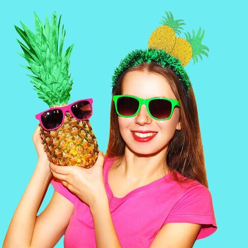 Pineapple Headband Funny Fruit Headband Glitter Hairband Hawaiian Headpiece Beach Summer Tropical Party Headwear Halloween Costume Cosplay Hair Accessories in Saudi Arabia