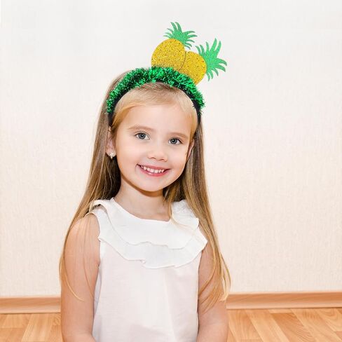 Pineapple Headband Funny Fruit Headband Glitter Hairband Hawaiian Headpiece Beach Summer Tropical Party Headwear Halloween Costume Cosplay Hair Accessories in Saudi Arabia