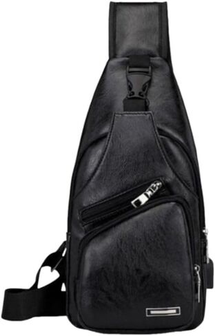 Men Sling Bag Multifunction Adjustable Shoulder Single Strap Crossbody Black in Saudi Arabia