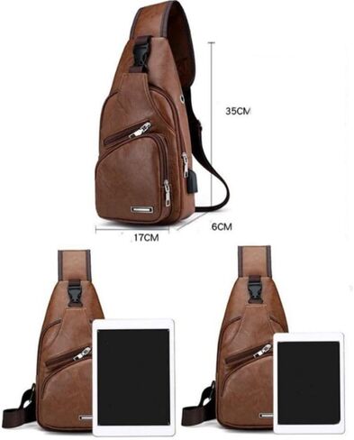 Men Sling Bag Multifunction Adjustable Shoulder Single Strap Crossbody Black in Saudi Arabia