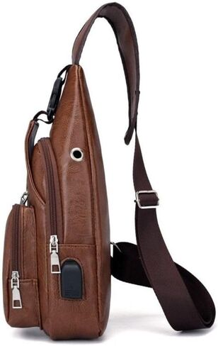 Men Sling Bag Multifunction Adjustable Shoulder Single Strap Crossbody Black in Saudi Arabia