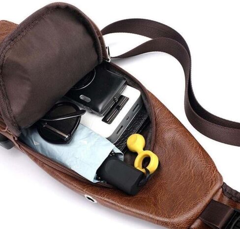 Men Sling Bag Multifunction Adjustable Shoulder Single Strap Crossbody Black in Saudi Arabia