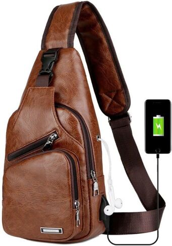 Men Sling Bag Multifunction Adjustable Shoulder Single Strap Crossbody Black in Saudi Arabia
