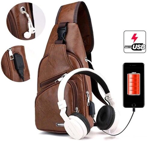 Men Sling Bag Multifunction Adjustable Shoulder Single Strap Crossbody Black in Saudi Arabia