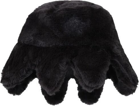 Faux Fur Fuzzy Bucket Hat Octopus Winter Plush Fluffy Warm Hat for Women Men Y2k Hat Grunge Accessories in Saudi Arabia