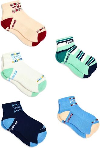 doublesoul Men & Women Days of the Week 5 Pack Quarter Socks; Organic Cotton in Saudi Arabia