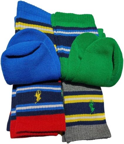 POLO RALPH LAUREN Men's 6-Pack Polo Classic Sport Crew Socks, Assorted, 10-13 in Saudi Arabia